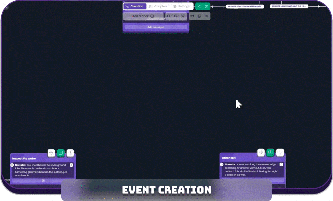 Minimal Adventures: Event creation