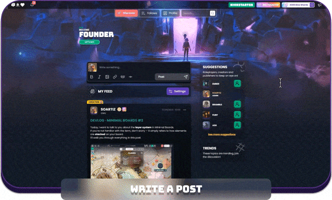 Minimal Campfire: Write a post