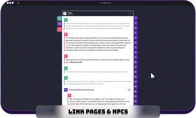 Minimal Scenarios: Link pages & NPCS